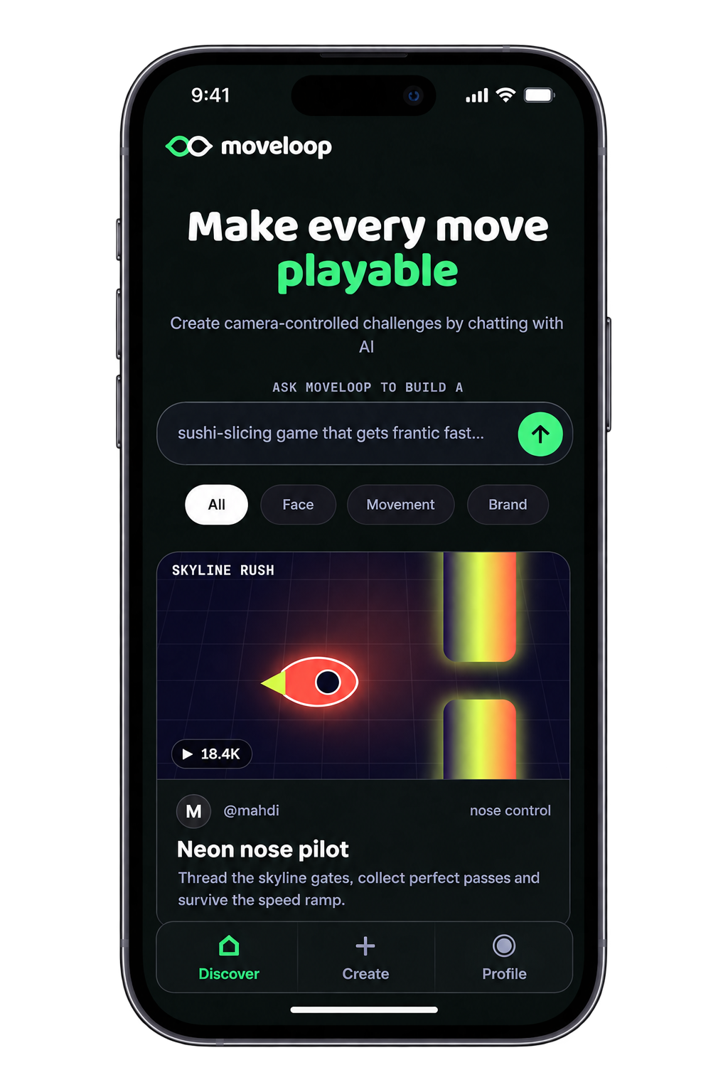 MoveLoop app running on a phone